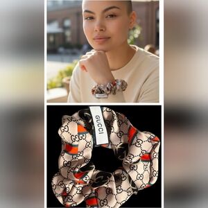 Luxury Beige and Black Scrunchie